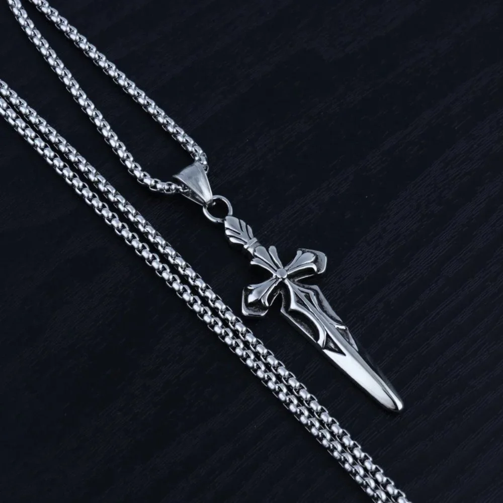 ❤️Fashion cross hip hop pendant necklace for women/men, N90201P180